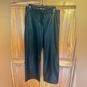 Faux leather straight leg, high waisted pants